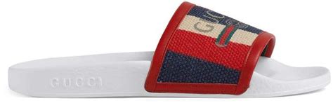 gucci logo sylvie slide sandal|Gucci slides clearance.